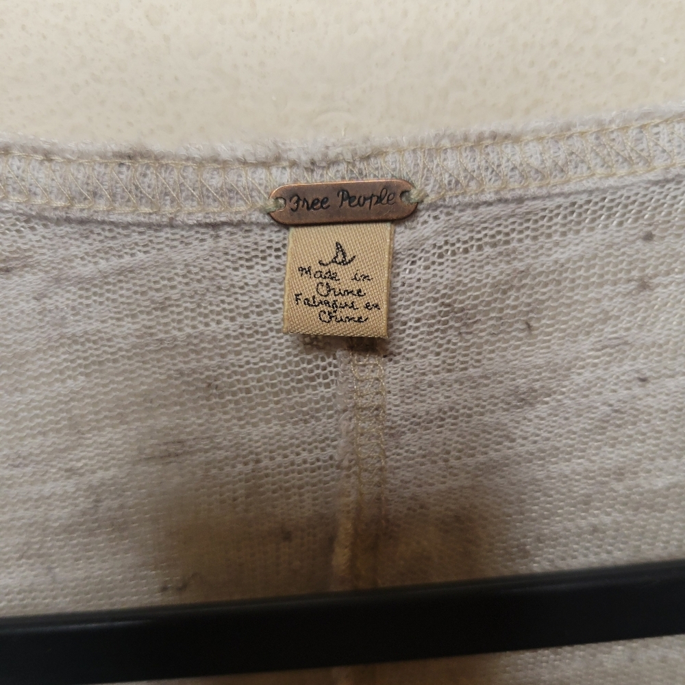 Free People Cardigan Boho Cottagecore Linen Blend Button Front Sweater Women's S - Picture 5 of 11